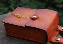 Handmade Leather Belt Pouch Mens Brown Waist Bag CIGARETTE Pouch for Men - iwalletsmen