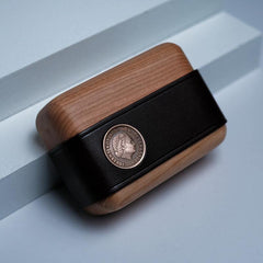 Handmade Black Leather Cherrywood AirPods Pro Case Custom Black Leather AirPods Pro Case Airpod Case Cover - iwalletsmen