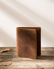 Cool Leather Vintage Mens Slim Small Wallets Zipper billfold Wallets for Men - iwalletsmen