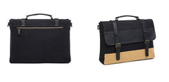 Mens Canvas Leather Briefcase Handbag Work Bag Business Bag for Men - iwalletsmen