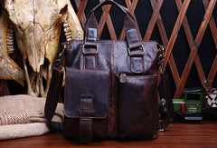 Vintage Coffee Leather Mens Briefcase Laptop Bag Business Bags Work Bag for Men - iwalletsmen