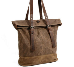 Mens Waxed Canvas Large Handbag Canvas Tote Bag Canvas Shoulder Bag for Men - iwalletsmen