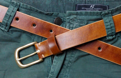Handmade Leather Brown Mens Belt Leather Belt for Men - iwalletsmen
