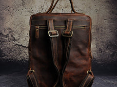 Cool Mens Leather Backpack Vintage Travel Backpack School Backpack for men - iwalletsmen