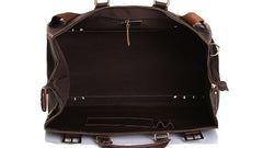 Vintage Leather Mens Large Weekender Bag Travel Bag Duffle Bag - iwalletsmen