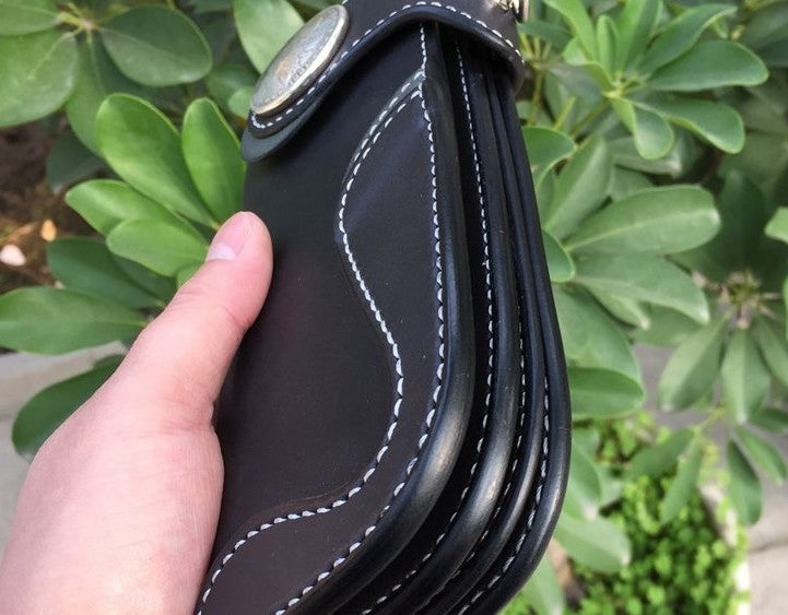 Handmade Leather Biker Wallet Mens Cool Chain Wallet Trucker Wallet wi ...