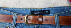 Handmade Leather Brown Mens Belt Leather Belt for Men - iwalletsmen