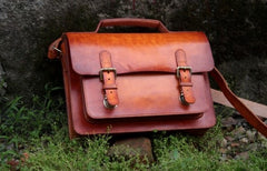 Handmade Leather Cool Mens Brown Briefcase Messenger Bag School Bag for men - iwalletsmen