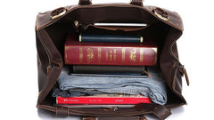 Vintage Leather Mens Large Weekender Bag Travel Bag Duffle Bag - iwalletsmen