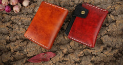 Handmade Leather Mens Cool Slim Leather Wallet Men Small Wallets Card Holders for Men - iwalletsmen