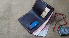 Vintage Leather Mens Bifold Small Wallet Leather Small Wallets for Men - iwalletsmen