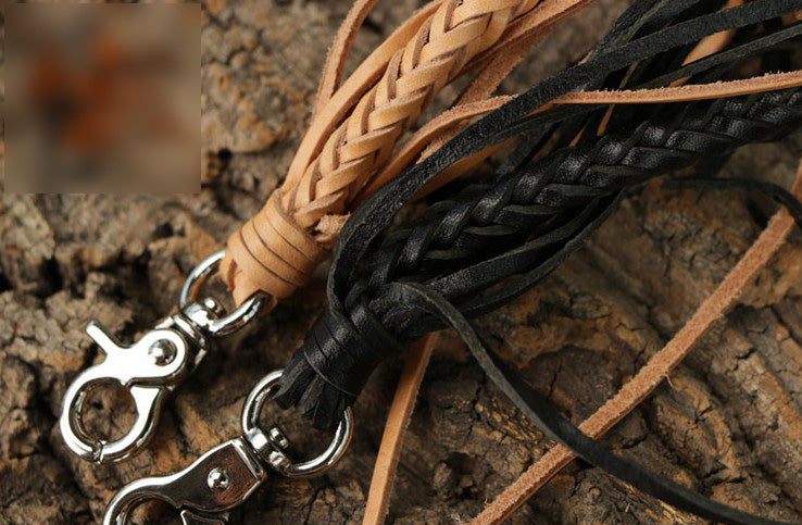 Leather Wallet Chain Braided Wallet Chain Leather Wallet Strap Leather  Wallet Chain 