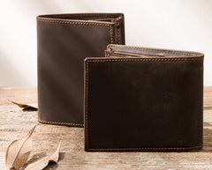 Cool Leather Vintage Mens Slim Small Wallets Zipper billfold Wallets for Men - iwalletsmen