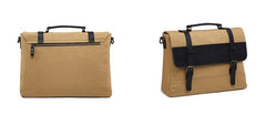 Mens Canvas Leather Briefcase Handbag Work Bag Business Bag for Men - iwalletsmen