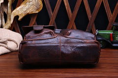 Vintage Coffee Leather Mens Briefcase Laptop Bag Business Bags Work Bag for Men - iwalletsmen