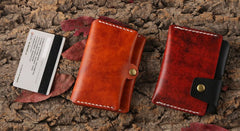 Handmade Leather Mens Cool Slim Leather Wallet Men Small Wallets Card Holders for Men - iwalletsmen