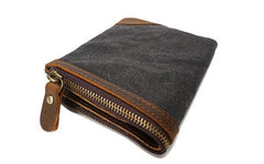 Mens Canvas Small Wallet for men Bifold Cool Men billfold Small Wallet - iwalletsmen