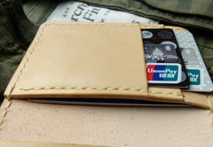 Brown Leather Mens Slim Front Pocket Bifold Small Wallets Card Wallet for Men - iwalletsmen