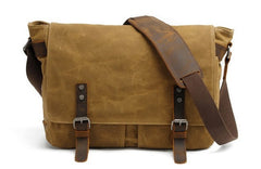 Mens Waxed Canvas Camera Messenger Bag Side Bag Camera Shoulder Bag for Men - iwalletsmen