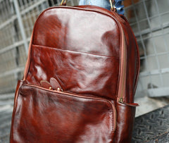 Vintage Leather Mens Backpack Travel Backpack School Backpacks for men - iwalletsmen