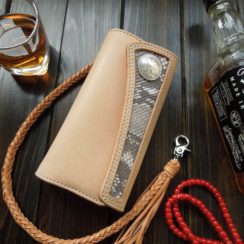 Leather Trifold Chain Wallet [Personalized] [Handmade]