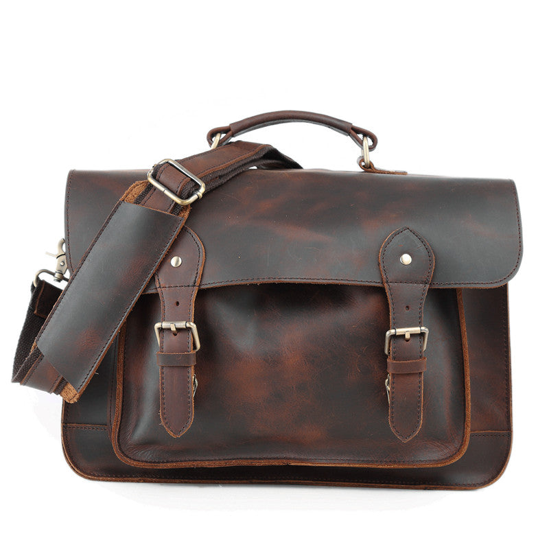 Vitnage Brown Leather Men's Camera Shoulder Bag SLR SIDE BAG Camera Handbag For Men - iwalletsmen