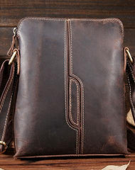 Cool Leather Mens Small Messenger Bags Vintage Shoulder Bags For Men - iwalletsmen