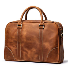 Vintage Brown  Leather Men's Professional Briefcase 14inch Computer Briefcase Handbag For Men - iwalletsmen