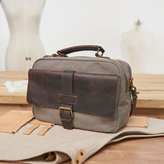 Mens Canvas Gray Cool Messenger Bag Side Bag Canvas Handbag for Men - iwalletsmen