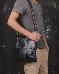 Vintage Leather Small Messenger Bag Shoulder Bag For Men - iwalletsmen