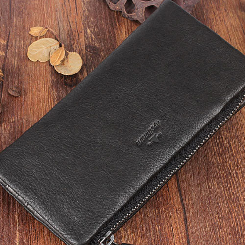 Genuine Leather Mens Cool Long Leather Wallet Bifold Clutch Wallet for Men - iwalletsmen