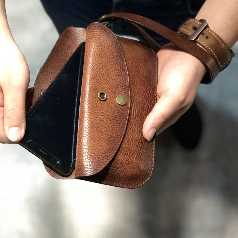 Genuine Leather Wrist Wallet Pouch