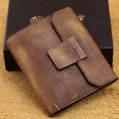 Handmade Mens Cool billfold Leather Wallet Men Small Wallets Trifold for Men - iwalletsmen