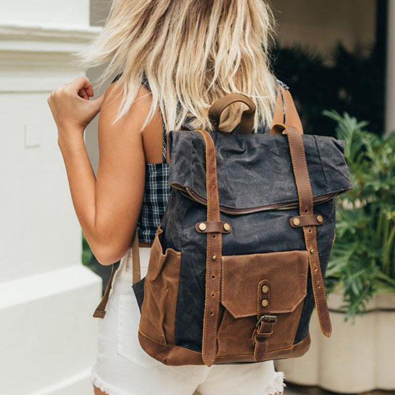 Cool Mens Waxed Large Canvas Backpack Travel Canvas Backpack for Men –  iwalletsmen