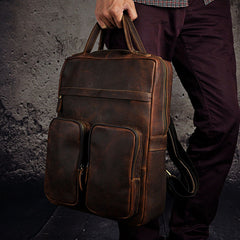 Cool Mens Leather Backpack Vintage Travel Backpack School Backpack for men - iwalletsmen