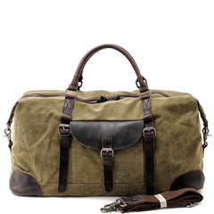 Cool Waxed Canvas Leather Mens Large Travel Weekender Bag Waterproof Duffle bag for Men - iwalletsmen