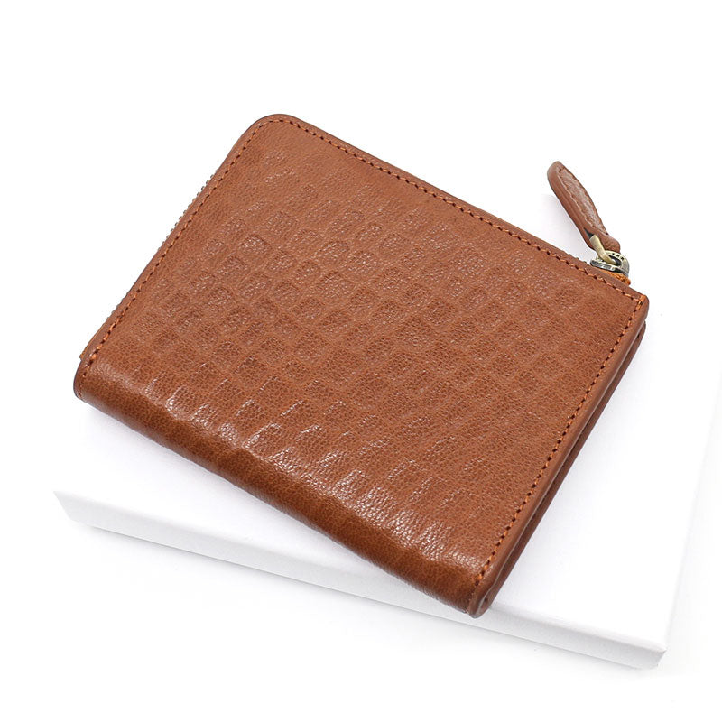 Leather Mens Zipper Small Wallet Slim Wallet Front Pocket Wallet Card Wallet for Men - iwalletsmen