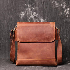 Black LEATHER MEN'S Vertical Side bag  Vertical MESSENGER BAG Small Courier Bag FOR MEN - iwalletsmen