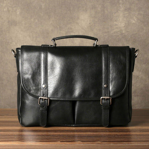 Handmade Leather Mens Cool Messenger Bag Briefcase Work Bag Business B –  iwalletsmen