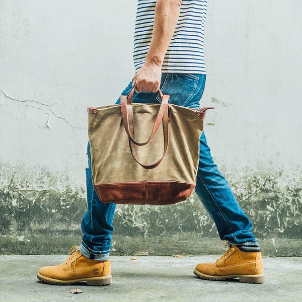 Cool Canvas Leather Cool Mens Tote Bag Canvas Handbag Canvas Tote Canv ...