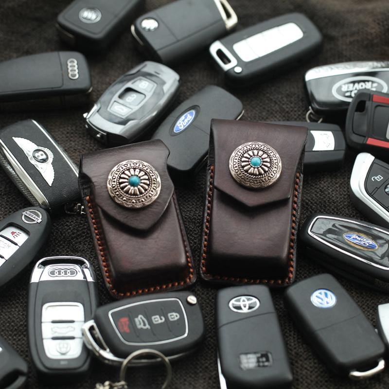 Cool Handmade Leather Mens Car Key Case Car Key Holder with Belt Loop For Men - iwalletsmen