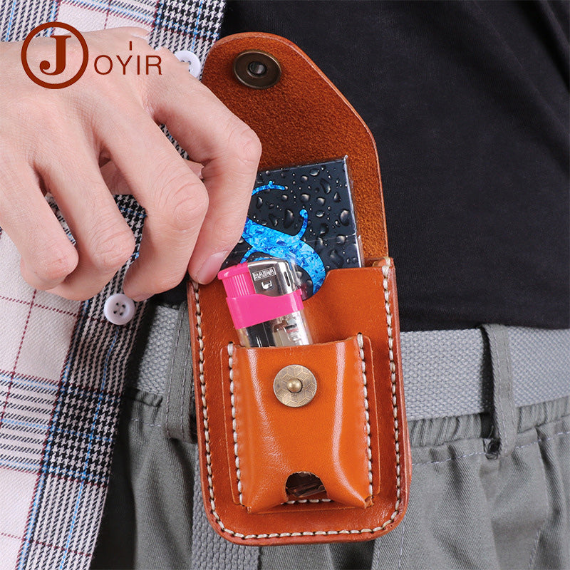 Leather Mens Cigarette Cases with Belt Loop Cell Phone Holster