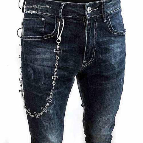 Pants Chain Fashion Dual Layers Cross Trousers Chain Jean Wallet Chain for  Men 