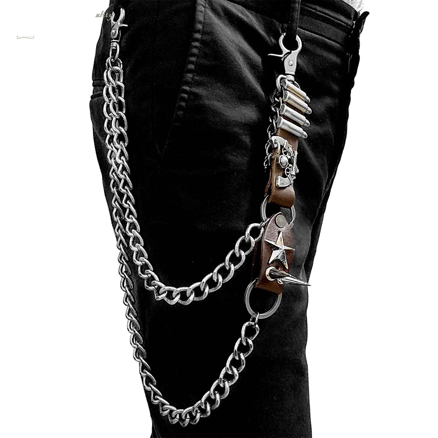 Double Wallet Chain with O Ring, Belt chain, 90's Trouser chain,  Industrial, Alt
