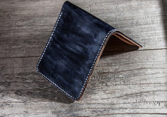 Handmade Vintage Leather Mens Small Wallet Bifold Wallet for Men - iwalletsmen