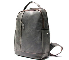 Green Mens Leather Backpack Travel Backpacks Laptop Backpack for men - iwalletsmen