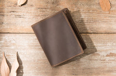 Cool Leather Vintage Mens Slim Small Wallets Zipper billfold Wallets for Men - iwalletsmen