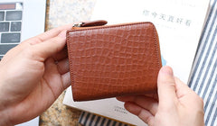 Leather Mens Zipper Small Wallet Slim Wallet Front Pocket Wallet Card Wallet for Men - iwalletsmen