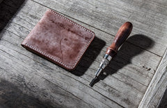 Handmade Vintage Leather Mens Small Wallet Bifold Wallet for Men - iwalletsmen