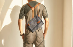 Mens Canvas Slim Cool Messenger Bag Side Bag Canvas Shoulder Bag for Men - iwalletsmen